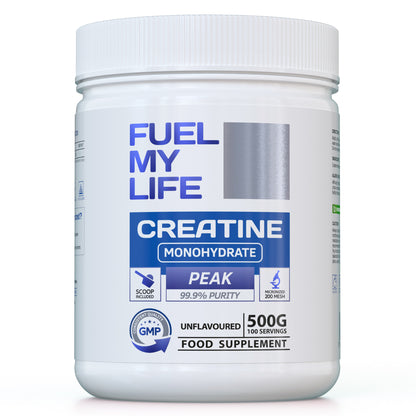 Creatine Monohydrate Powder - 500g (100 Servings) - Ultra Micronized 200 Mesh