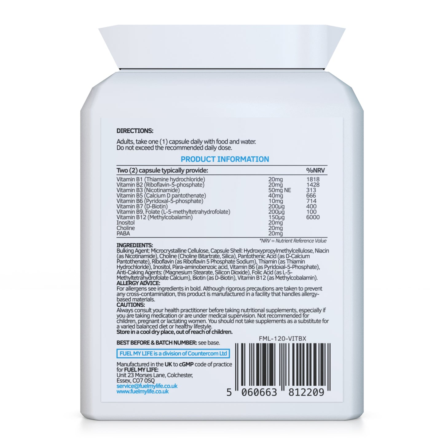 Vitamin B Complex Plus | Methylated Formula | Fuel My Life