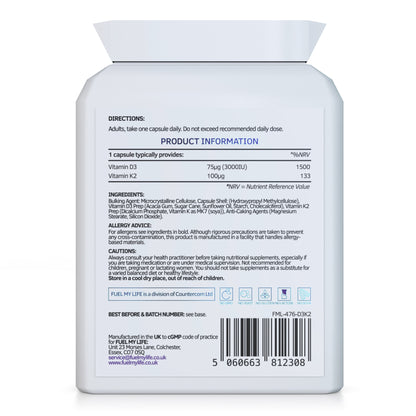 Vitamin D 3,000 IU & Vitamin K2 100ug MK7