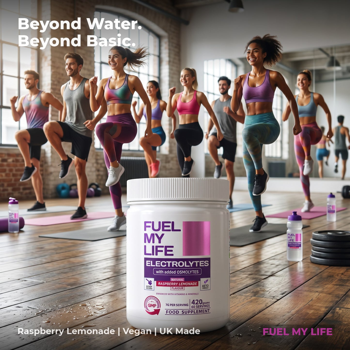 FuelMyLife Electrolyte Raspberry Lemonade Powder | 420g | 60 Servings
